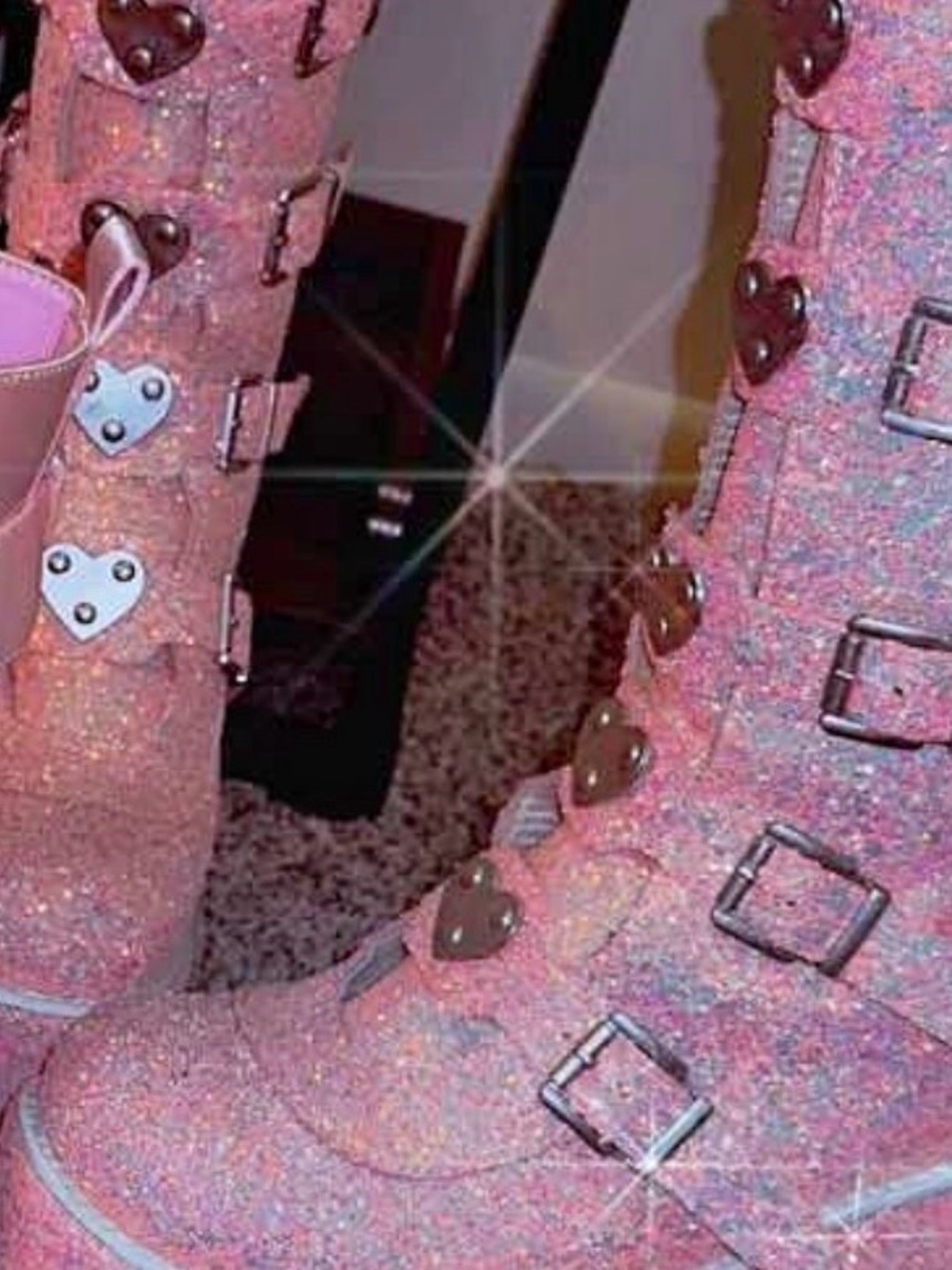 DemoniaCult Gothic  Glitter Swing-230G Boots - Picture 5 of 7